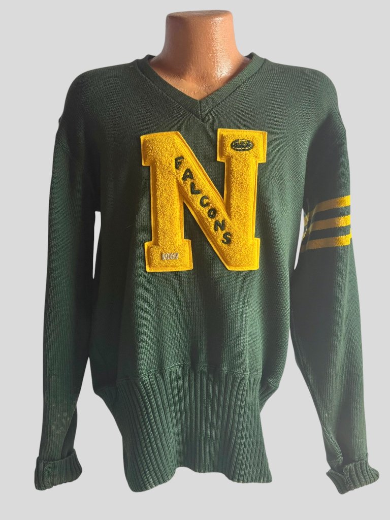 Vintage 1967 1960s Detroit Northeastern High School Letter Sweater